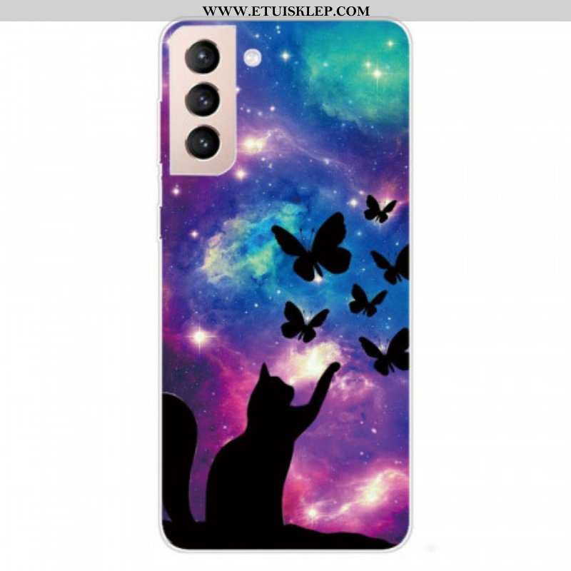 Etui do Samsung Galaxy S22 5G Kot I Motyle W Kosmosie